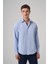 Erkek Mavi Polyester Trend Desenli Dynamic Fit Italyan Yaka Gömlek 1