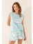 Sıfır Kol Desenli Şort Pijama Takımı 1