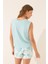 Sıfır Kol Desenli Şort Pijama Takımı 6