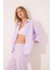 Mor Gömlek Yaka Pijama Takımı 1