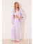 Mor Gömlek Yaka Pijama Takımı 2