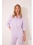 Mor Gömlek Yaka Pijama Takımı 4