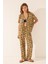 Kadın Hardal Desenli Pijama Takımı 1