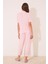 Kadın Pembe Desenli Pijama Takımı 5
