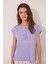Mor Desenli Şort Pijama Takımı 4
