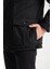 Erkek Siyah Çıkarılabilir Kapüşonlu Spor Mont 3