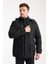 Erkek Siyah Çıkarılabilir Kapüşonlu Spor Mont 4
