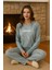 Kadın Milan Kumaş Pijama Takımı 50902-2753 Buz Mavi 1