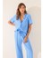 Kadın Mavi Desenli Pijama Takımı 3