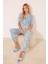 Gömlek Yaka Desenli Capri Pijama Takımı 1