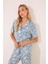 Gömlek Yaka Desenli Capri Pijama Takımı 2