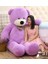 Sevgiliye Hediye- 160 cm Kumaş Papyonlu Dev Boy Peluş Ayı Mor 3