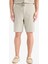 %100 Pamuk Relax Fit Cepli Keten Görünümlü Bermuda Şort C7381AX25SM 13
