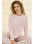 Kadın Kaşkorse Kumaş Taç Desen Pijama Takımı 70802 PEMBE03 1