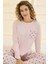 Kadın Kaşkorse Kumaş Taç Desen Pijama Takımı 70802 PEMBE03 3