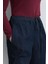 Beli Lastikli Bol Paça Denim Pantolon - Mavi 8