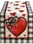 Sevgililer Günü Masa Koşucu, Kırmızı Kalp Polka Dotları Dekoratif Çiftlik Evi Masa Mutfak Yemek Dekorasyonu 33 x 275CM B (Yurt Dışından) 1