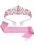 Doğum Günü Kız Tiara Crown Prenses Taç Kadınlar Için Doğum Günü Kümesi Mutlu Yıllar Partisi Malzemeleri Pembe (Yurt Dışından) 2