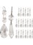 24 Adet Avize Kristal Prizma Kolyeler Set 38 mm Açık Gözyaşı Icicle Avize Kristaller Parçalar Yedek Kristaller (Yurt Dışından) 5