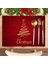 Merry Noel Ağacı Placemats Seti 6, Kaymaz/silme Temiz Keten Yemek Masası Paspas Seti, Isıya Dayanıklı Masa Astarı (Yurt Dışından) 3