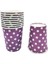 Paket 10 250 ml Kağıt Bardak - Polka Dot Tasarımı - Yaz Barbekü Partisi Tek Kullanımlık Sofra Takımı - Renk Moru (Yurt Dışından) 1