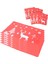Noel Placemat Yıkanabilir Masa Yer Paspas Setleri 6 Placemat &amp; 6 Bardak Paspas, Geyik, Noel Ağacı, Kar Tanesi Basılı (Kırmızı) (Yurt Dışından) 2