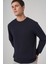Erkek Lacivert Basic Bisiklet Yaka Sweatshirt 3