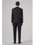 Erkek Siyah Yünlü Trend Çizgili Slim Fit Sivri Yaka Takım Elbise 5