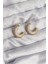 Pirinç Gold Renk Zirkon Taşlı Yarım Halka Küpe - TJ-BKP9113 3