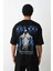 Unisex Baskılı Oversize T-Shirt - Siyah 1