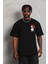 Unisex Oversize Baskılı Bisiklet Yaka T-Shirt - Siyah 4