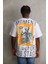 Unisex Baskılı Oversize T-Shirt - Beyaz 2