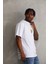 Unisex Baskılı Oversize T-Shirt - Beyaz 3