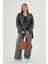 Kahverengi Süet Kadın Shopper Omuz Çantası Yumuşak Form Vintage Model Tote Çanta (28*44) 3