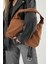 Kahverengi Süet Kadın Shopper Omuz Çantası Yumuşak Form Vintage Model Tote Çanta (28*44) 5