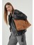 Kahverengi Süet Kadın Shopper Omuz Çantası Yumuşak Form Vintage Model Tote Çanta (28*44) 6
