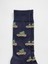 Erkek Lacivert Grafik Baskılı Çorap 2