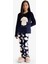 Kız Çocuk Pijama Takımı Pelüş Baskılı Uzun Kollu Üst Desenli Uzun Alt D1083A825WN 11