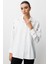 Moda Ilgi Kadın Nakış Detaylı Oversize Gömlek 0095 Ekru 3