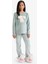 Kız Çocuk Pijama Takımı Polar Uzun Kollu Üst Uzun Alt D1087A825WN 9