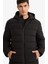 Su İtici Slim Fit Dar Kesim Astarlı Kapüşonlu Fermuarlı Cepli Dolgulu Mont R0216AZ25AU 14