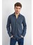 Pamuk Karışımlı Regular Fit Uzun Kollu Örme Gömlek Erkek Gömlek B35W22011 119 1