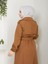 Kadın Kahverengi Lastik Kollu Trençkot 3