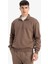 Regular Fit Dik Yaka Yarım Fermuarlı İçi Yumuşak Tüylü Basic Düz Sweatshirt X7405AZ25AU 11