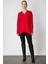 Kadın V Yaka Taşlı Triko Kazak 65311 Kırmızı 3