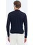 Lacivert Yarım Balıkçı Yaka Düz Örgü %100 Yün Triko Kazak 4