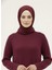 Reglan Kol Contalı Elbise-Bordo 2