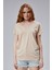Kadın V Yaka Kısa Kol Düz Basic Tişört 1