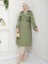 Kadın Yeşil Arkası Düğmeli Trençkot 1