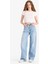 Wide Leg Bağcıklı Bel Uzun Jean Yıkamalı Pantolon 11